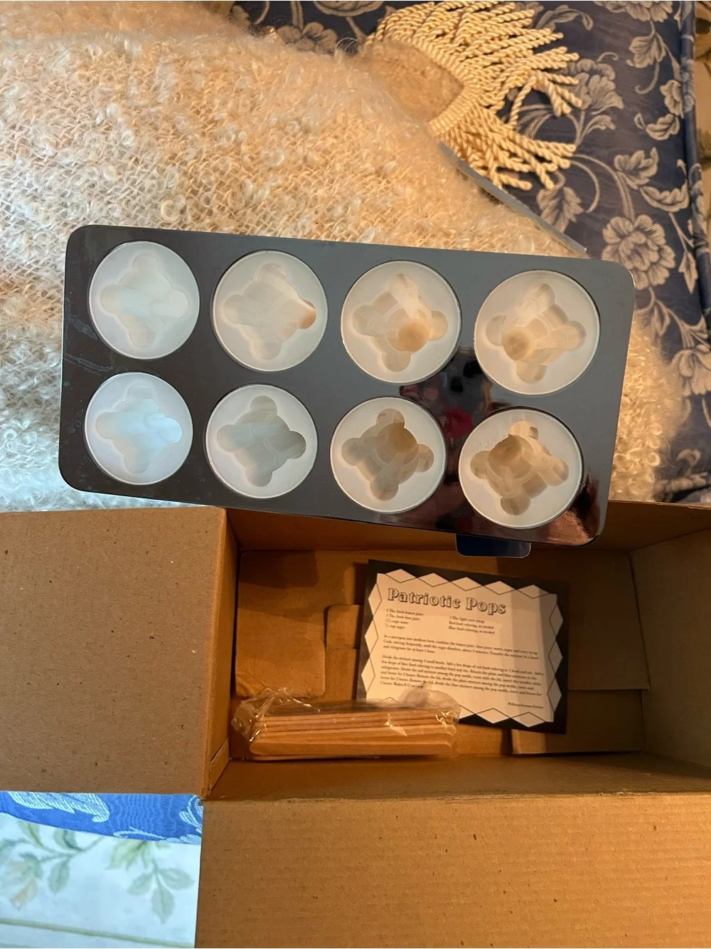 Williams-Sonoma Blue and Cream Space Pop Molds Box